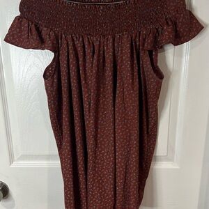 Elegant Off-Shoulder Brown Top